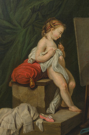 French school, follower of Charles-Andr&eacute; (Carle) Van Loo (1705-1765): Allegory of painting, oil on canvas, late 18th C.