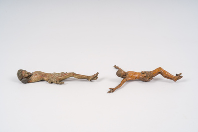 Two Flemish boxwooden and polychrome wooden Corpi Christi, 16th/17th C.