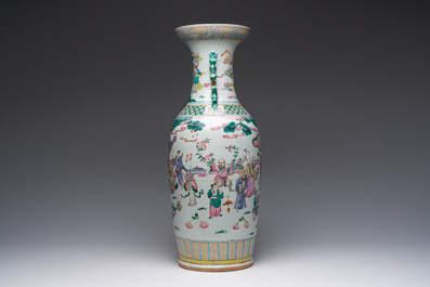 A Chinese famille rose 'Immortals' vase, 19th C.