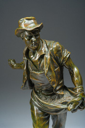 Henri D&eacute;sir&eacute; Gauqui&eacute; (1858-1927): The sower, brown-green patinated bronze