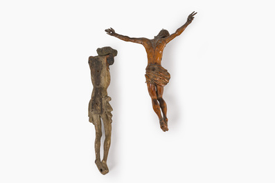 Two Flemish boxwooden and polychrome wooden Corpi Christi, 16th/17th C.