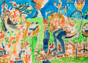 Koen Scherpereel (1961-1997): Acht diverse werken, aquarel op papier, gedateerd (19)94