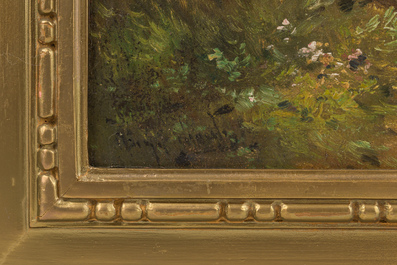 Henry Schouten (1860-1927): Cows in a landscape, oil on board