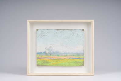 Rodolphe De Saegher (1871-1941): Summer landscape, pastel on paper