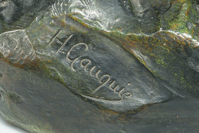 Henri D&eacute;sir&eacute; Gauqui&eacute; (1858-1927): The sower, brown-green patinated bronze