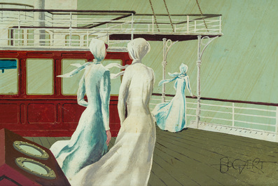 Gaston Bogaert (1918-2008): 'Mer du Nord', olie op board, gedateerd (19)93