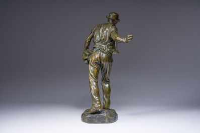 Henri D&eacute;sir&eacute; Gauqui&eacute; (1858-1927): The sower, brown-green patinated bronze