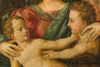 Italian school: The Holy Family with John the Baptist, oil on panel, 16th C.
