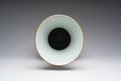 A Chinese famille rose vase with birds among blossoming branches, 19th C.