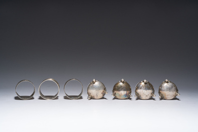 A varied collection of silver items, various styles and origins, a.o. Belgium and Germany, 19th/20th C.
