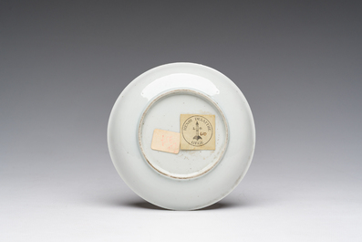 A Chinese verte-Imari 'Governor Duff' cup and saucer, Yongzheng/Qianlong