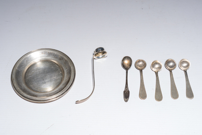 A varied collection of silver items, various styles and origins, a.o. Belgium and Germany, 19th/20th C.