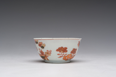 A Chinese verte-Imari 'Governor Duff' cup and saucer, Yongzheng/Qianlong