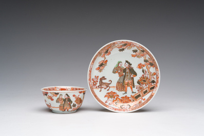 A Chinese verte-Imari 'Governor Duff' cup and saucer, Yongzheng/Qianlong