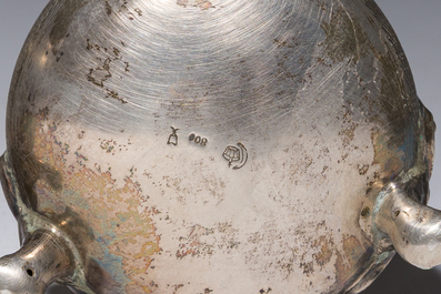 A varied collection of silver items, various styles and origins, a.o. Belgium and Germany, 19th/20th C.