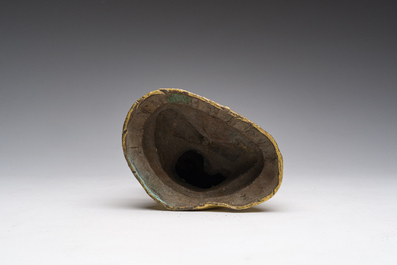 Een Chinese verguld bronzen figuur van Boeddha, 19de eeuw