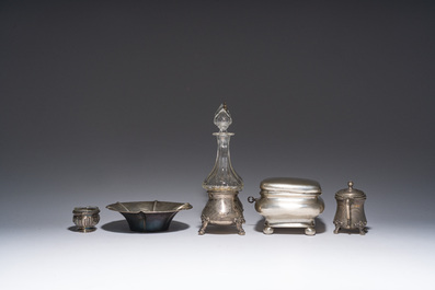A varied collection of silver items, various styles and origins, a.o. Belgium and Germany, 19th/20th C.