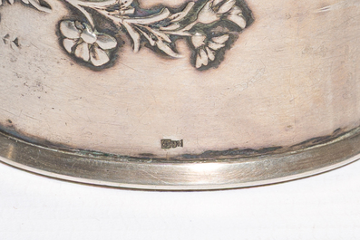 A varied collection of silver items, various styles and origins, a.o. Belgium and Germany, 19th/20th C.