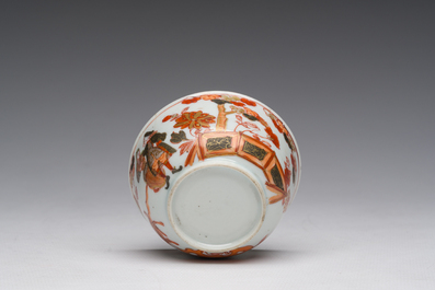 A Chinese verte-Imari 'Governor Duff' cup and saucer, Yongzheng/Qianlong