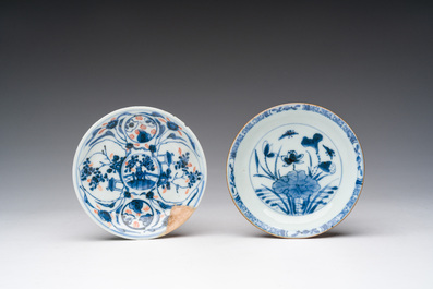 Eight Chinese blue and white wares, Kangxi and later