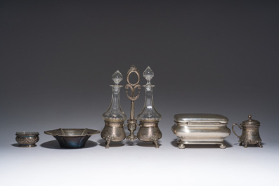 A varied collection of silver items, various styles and origins, a.o. Belgium and Germany, 19th/20th C.