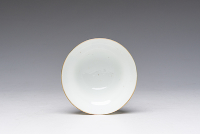 A Chinese famille rose Wu Shuang Pu bowl and a cup and saucer, Tongzhi mark and of the period