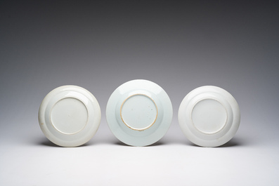 Six Chinese famille rose plates with floral design, 18th/19th C.