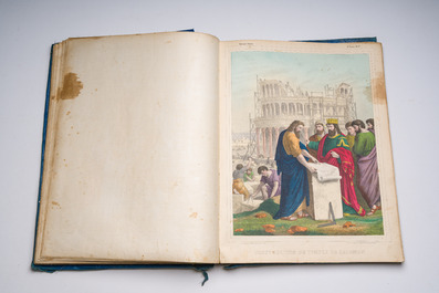 Nicolas Henri Jannin (1816-...): 'Histoire Sainte' and 'Histoire de N. S. J&eacute;sus-Christ', 64 coloured lithographs, Librairie L. Hachette, ca. 1865