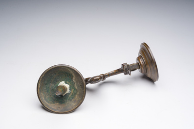 A bronze luster fragment mounted as a wall sconce, Germany or Flanders, 16th C. and later