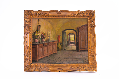 Albert Caullet (1875-1950): Interior &amp; Still life with flowers and lemons, oil on canvas