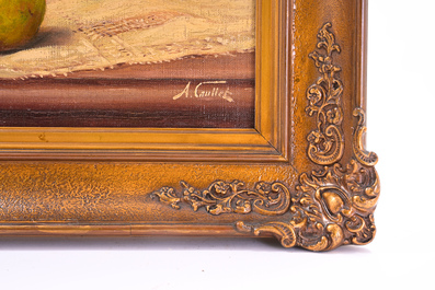 Albert Caullet (1875-1950): Interior &amp; Still life with flowers and lemons, oil on canvas