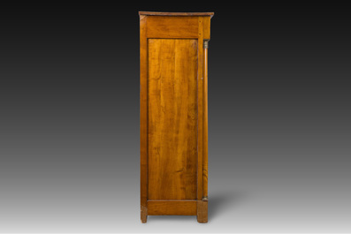 A French cherrywood bronze mounted fall-front desk with interior, 19th C.