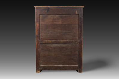 A French cherrywood bronze mounted fall-front desk with interior, 19th C.