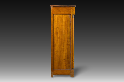 A French cherrywood bronze mounted fall-front desk with interior, 19th C.