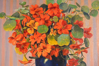 Albert Caullet (1875-1950): Interior &amp; Still life with flowers and lemons, oil on canvas