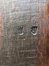 Flemish school: Portrait of a man with a pair of gloves in his hand, oil on panel, first half 17th C.