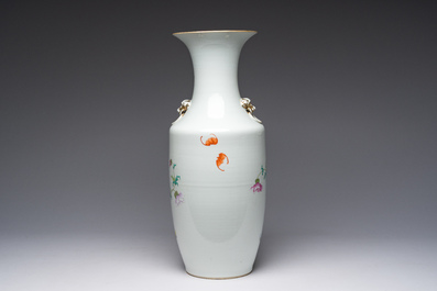A Chinese famille rose vase with fine floral design, Hongxian mark, Republic