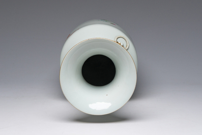 A Chinese famille rose vase with fine floral design, Hongxian mark, Republic
