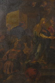 European school: The marriage of Mary and Joseph, oil on canvas, 17th C.