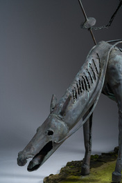 Herman Depauw (1952-1998): Don Quixote, patinated copper on a base