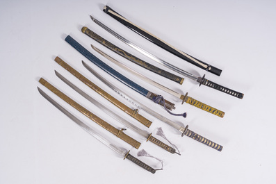 Vijf Japanse katana, 19de/20ste eeuw