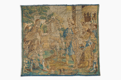 A fragment of a Flemish wall tapestry, Brussels or Oudenaarde, 17th C.