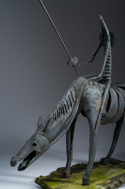 Herman Depauw (1952-1998): Don Quixote, patinated copper on a base
