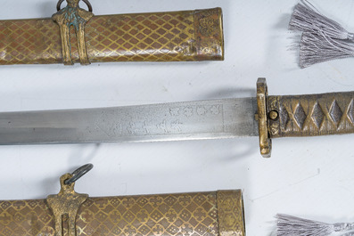 Vijf Japanse katana, 19de/20ste eeuw