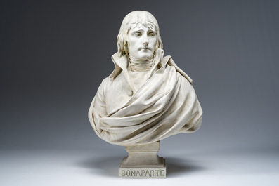 A patinated plaster bust of Napoleon Bonaparte, 19th/20th C.