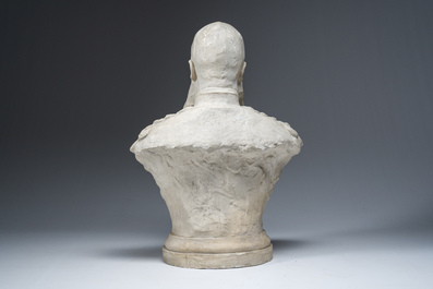 A patinated plaster bust of Leopold II, 19th/20th C.