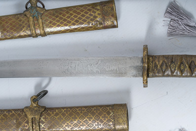 Vijf Japanse katana, 19de/20ste eeuw