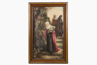 Ignace Kennis (1888-1973): Een moment van rust, olie op doek