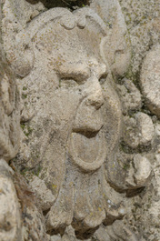 A pair of carved stone pedestals in the Neo-Renaissance style, 19th C.