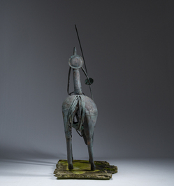 Herman Depauw (1952-1998): Don Quixote, patinated copper on a base